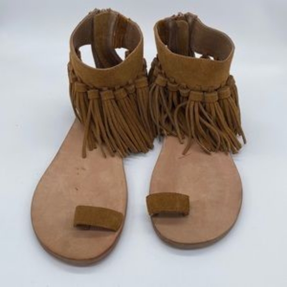 Jeffrey Campbell Borla Tan Suede Fringe Tassel - Picture 7 of 8